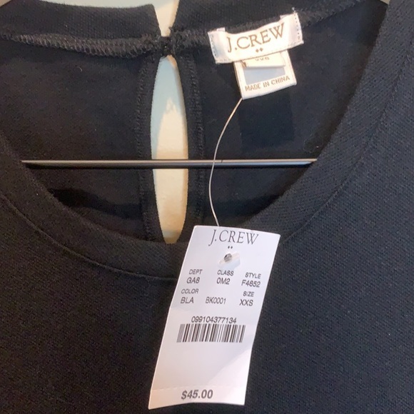 J CREW ladies black top with embroidered hem lace - Picture 4 of 9